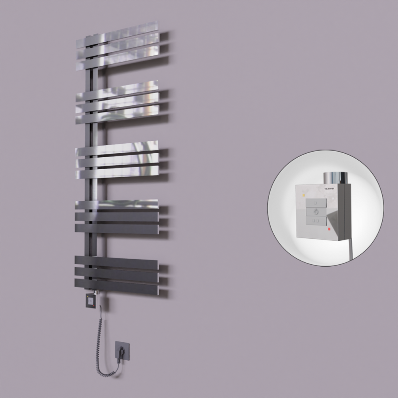 Thames Dekoratif Elektrikli Havlupan 600x1200 Krom (KTX1 Termostat) 300W Spiral Kablolu - 1THA06001200K1PEB030-K