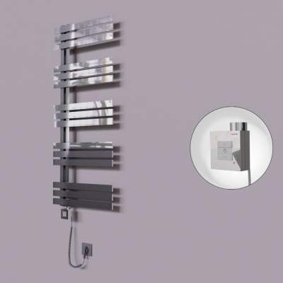 Radiva - Thames Dekoratif Elektrikli Havlupan 600x1200 Krom (KTX1 Termostat) 300W Spiral Kablolu