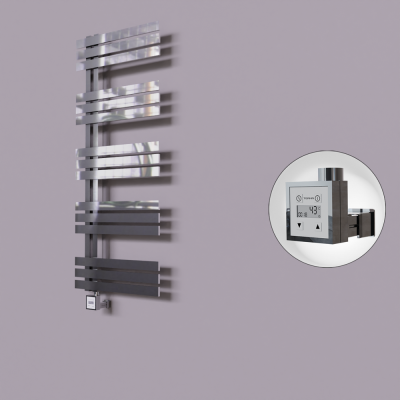 Radiva - Thames Dekoratif Elektrikli Havlupan 600x1200 Krom (KTX3 Termostat) 300W