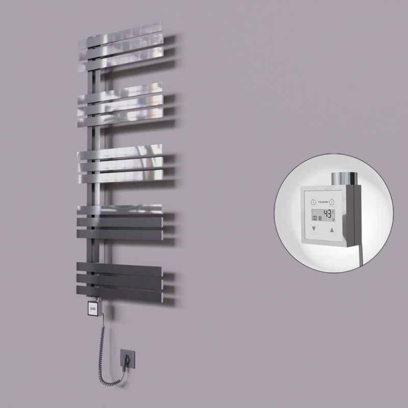 Thames Dekoratif Elektrikli Havlupan 600x1200 Krom (KTX3 Termostat) 300W Spiral Kablolu - 1THA06001200K1PE7030-K