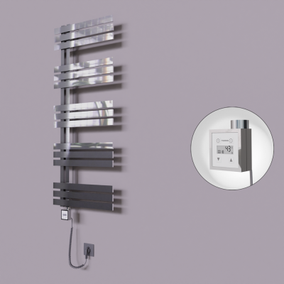 Radiva - Thames Dekoratif Elektrikli Havlupan 600x1200 Krom (KTX3 Termostat) 300W Spiral Kablolu