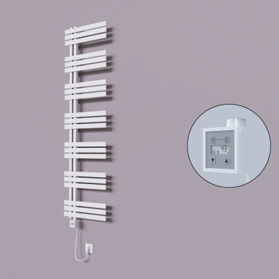 Radiva - Thames Dekoratif Elektrikli Havlupan 600x1800 Beyaz (KTX3 Termostat) 1000W Spiral Kablolu