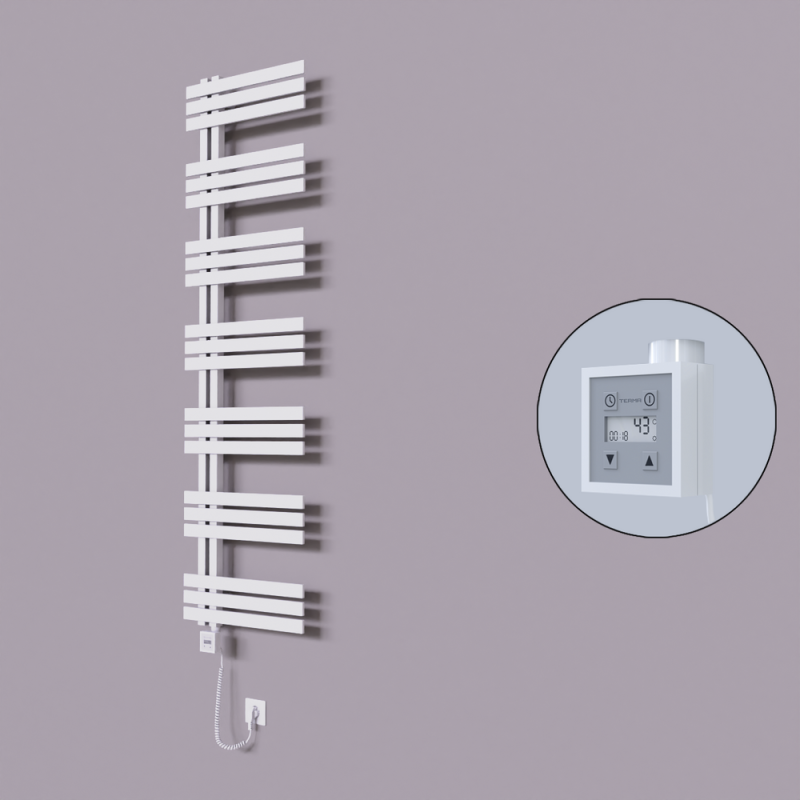 Thames Dekoratif Elektrikli Havlupan 600x1800 Beyaz (KTX3 Termostat) 1000W Spiral Kablolu - 1THA06001800B1TE7100-K