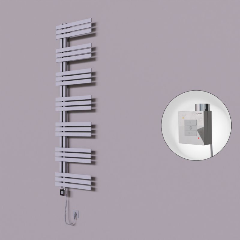 Thames Dekoratif Elektrikli Havlupan 600x1800 Gri (KTX1 Termostat) 1000W Spiral Kablolu - 1THA06001800B4TEB100-K