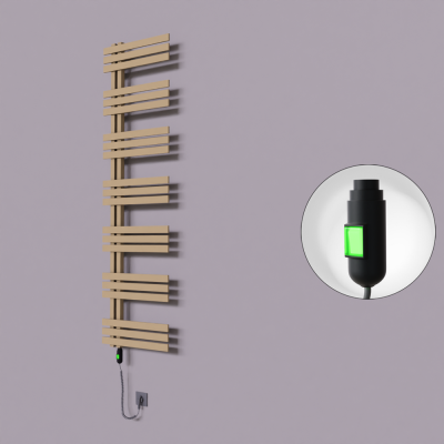 Radiva - Thames Dekoratif Elektrikli Havlupan 600x1800 Kapuçino (On/Off Düğmeli) 900W