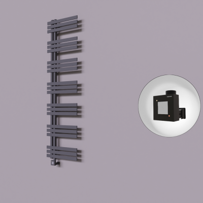 Radiva - Thames Dekoratif Elektrikli Havlupan 600x1800 Koyu Antrasit (KTX1 Termostat) 1000W