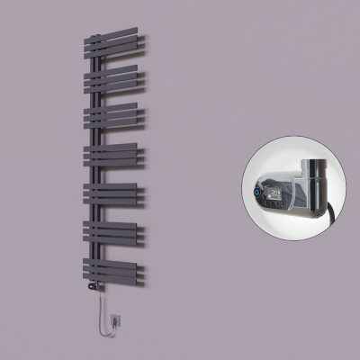 Radiva - Thames Dekoratif Elektrikli Havlupan 600x1800 Koyu Antrasit (Thesis Termostat) 900W - 500