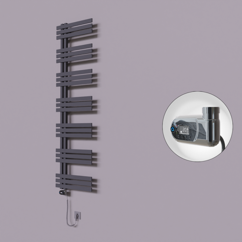 Thames Dekoratif Elektrikli Havlupan 600x1800 Koyu Antrasit (Thesis Termostat) 900W - 1THA06001800B6TE2090