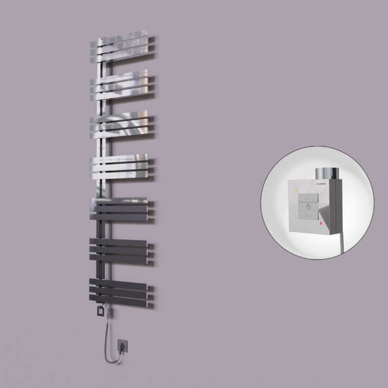 Thames Dekoratif Elektrikli Havlupan 600x1800 Krom (KTX1 Termostat) 600W Spiral Kablolu - 1THA06001800K1PEB060-K