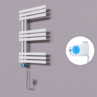 Radiva - Thames Dekoratif Elektrikli Havlupan 600x800 Beyaz (Musa Termostat) 300W