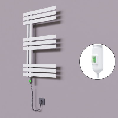 Radiva - Thames Dekoratif Elektrikli Havlupan 600x800 Beyaz (On/Off Düğmeli) 300W (1)