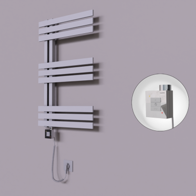 Radiva - Thames Dekoratif Elektrikli Havlupan 600x800 Gri (KTX1 Termostat) 300W Spiral Kablolu