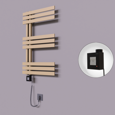 Radiva - Thames Dekoratif Elektrikli Havlupan 600x800 Kapuçino (KTX1 Termostat) 300W Spiral Kablolu