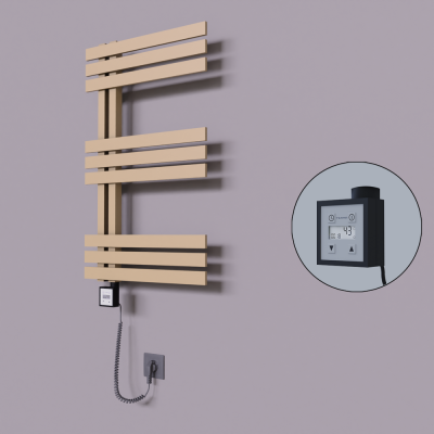 Radiva - Thames Dekoratif Elektrikli Havlupan 600x800 Kapuçino (KTX3 Termostat) 300W Spiral Kablolu