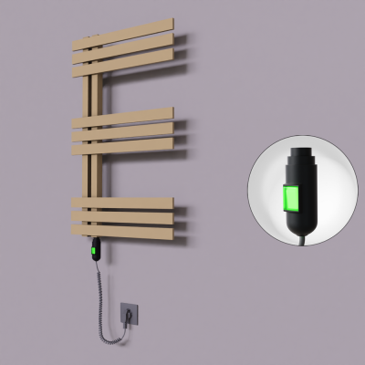 Radiva - Thames Dekoratif Elektrikli Havlupan 600x800 Kapuçino (On/Off Düğmeli) 300W