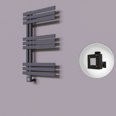 Radiva - Thames Dekoratif Elektrikli Havlupan 600x800 Koyu Antrasit (KTX1 Termostat) 300W (1)