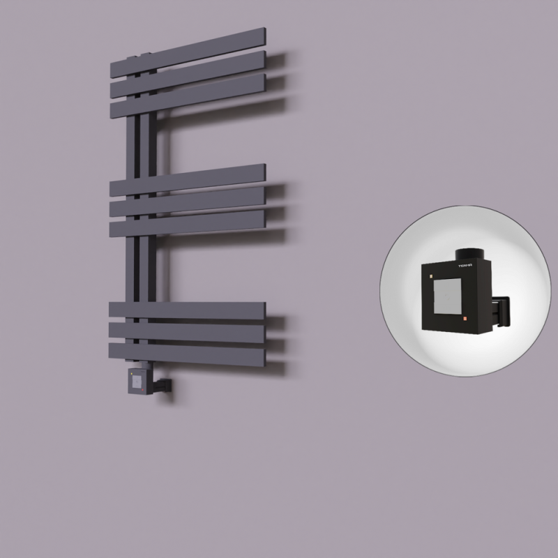 Thames Dekoratif Elektrikli Havlupan 600x800 Koyu Antrasit (KTX1 Termostat) 300W - 1THA06000800B6TEB030