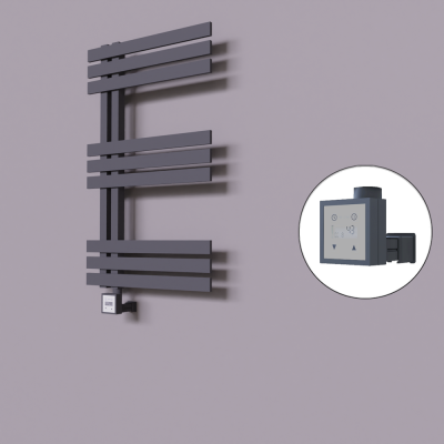 Radiva - Thames Dekoratif Elektrikli Havlupan 600x800 Koyu Antrasit (KTX3 Termostat) 300W (1)