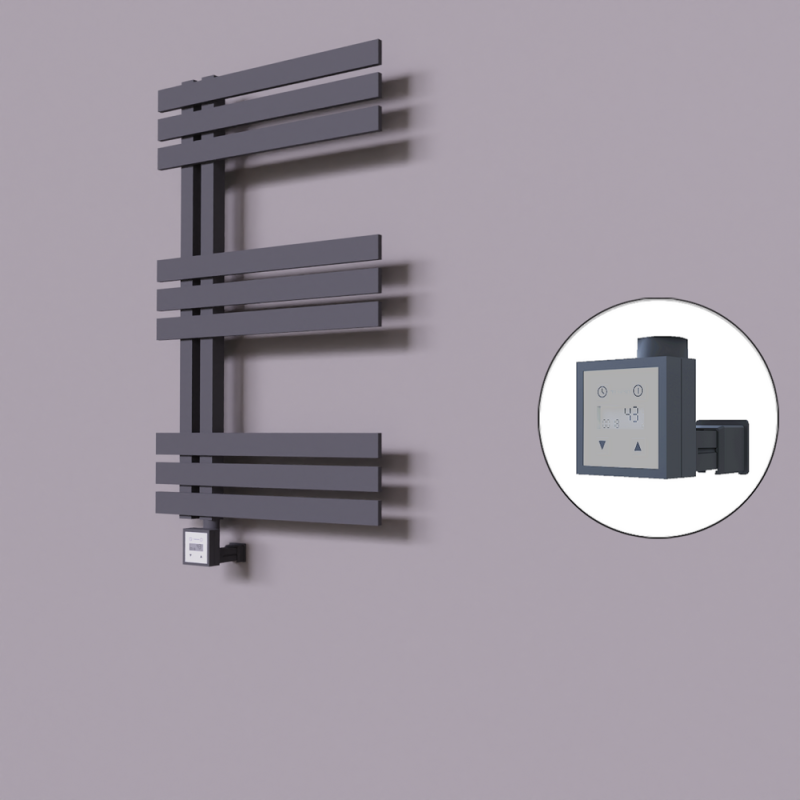 Thames Dekoratif Elektrikli Havlupan 600x800 Koyu Antrasit (KTX3 Termostat) 300W - 1THA06000800B6TE7030