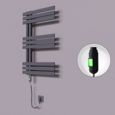 Radiva - Thames Dekoratif Elektrikli Havlupan 600x800 Koyu Antrasit (On/Off Düğmeli) 300W (1)