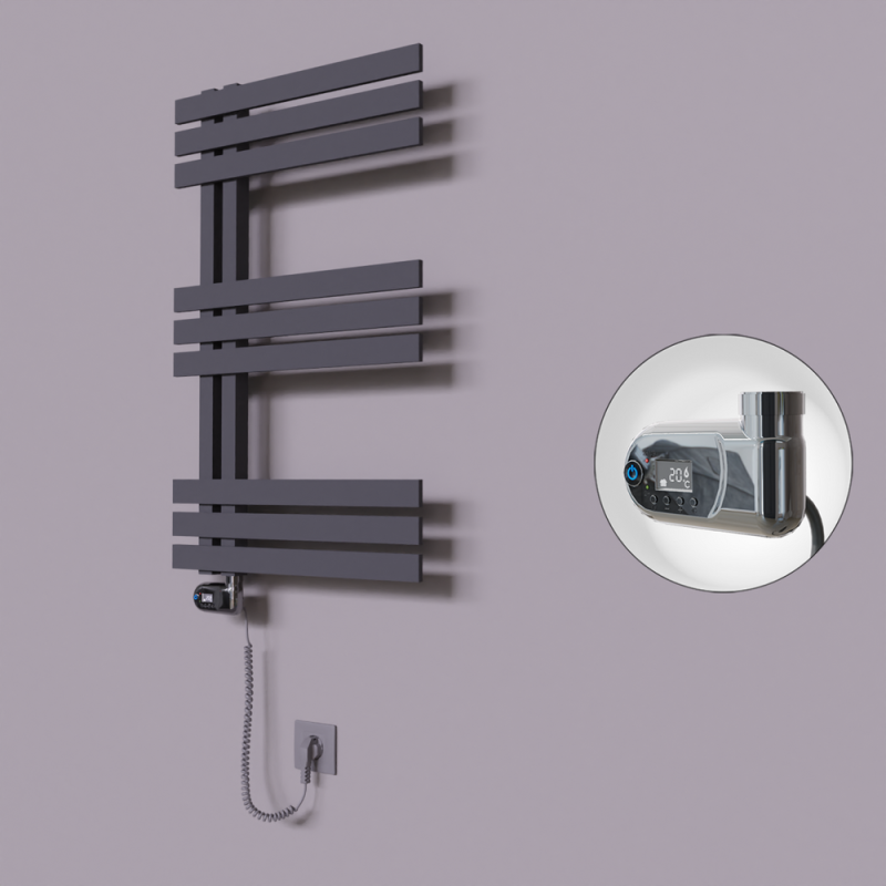 Thames Dekoratif Elektrikli Havlupan 600x800 Koyu Antrasit (Thesis Termostat) 300W - 1THA06000800B6TE2030