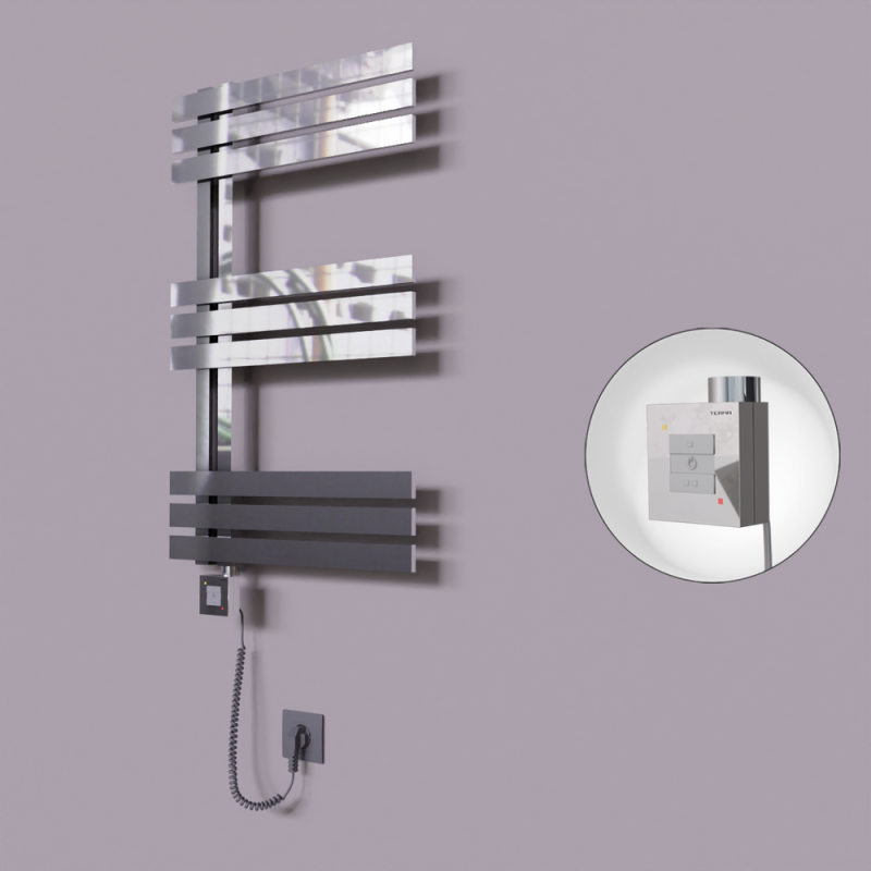 Thames Dekoratif Elektrikli Havlupan 600x800 Krom (KTX1 Termostat) 200W Spiral Kablolu - 1THA06000800K1PEB020-K