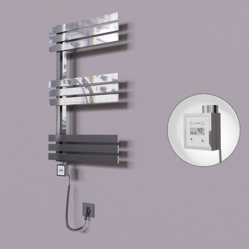 Thames Dekoratif Elektrikli Havlupan 600x800 Krom (KTX3 Termostat) 200W Spiral Kablolu - 1THA06000800K1PE7020-K