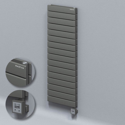 Radiva - Tip 20H Elektrikli Çelik Dekoratif Radyatör 1180x400 Antrasit (KTX3 Termostat) 1000W - 500