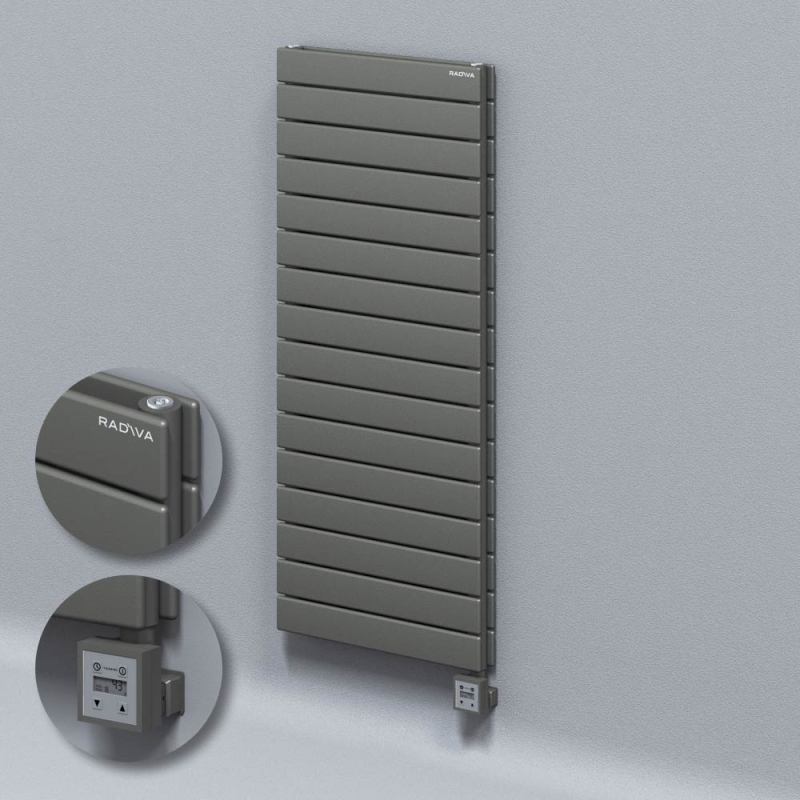 Tip 20H Elektrikli Çelik Dekoratif Radyatör 1180x500 Antrasit (KTX3 Termostat) 1000W - 220H11800500B2TE7100