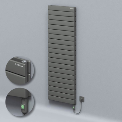 Radiva - Tip 20H Elektrikli Çelik Dekoratif Radyatör 1476x500 Antrasit (On/Off Düğmeli) 1200W