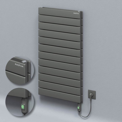 Radiva - Tip 20H Elektrikli Çelik Dekoratif Radyatör 884x500 Antrasit (On/Off Düğmeli) 900W