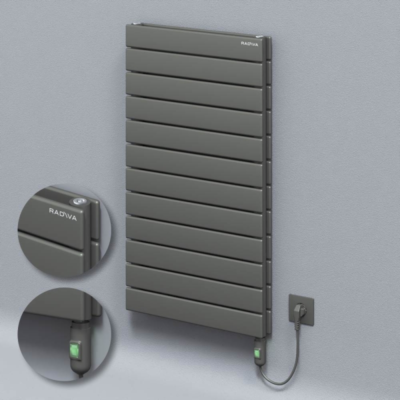 Tip 20H Elektrikli Çelik Dekoratif Radyatör 884x500 Antrasit (On/Off Düğmeli) 900W - 220H08840500B2TE1090