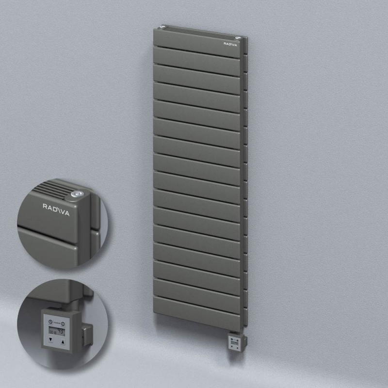 Tip 21H Elektrikli Çelik Dekoratif Radyatör 1180x400 Antrasit (KTX3 Termostat) 1000W - 221H11800400B2TE7100