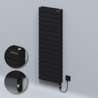 Radiva - Tip 21H Elektrikli Çelik Dekoratif Radyatör 1180x400 Siyah (On/Off Düğmeli) 900W - 300