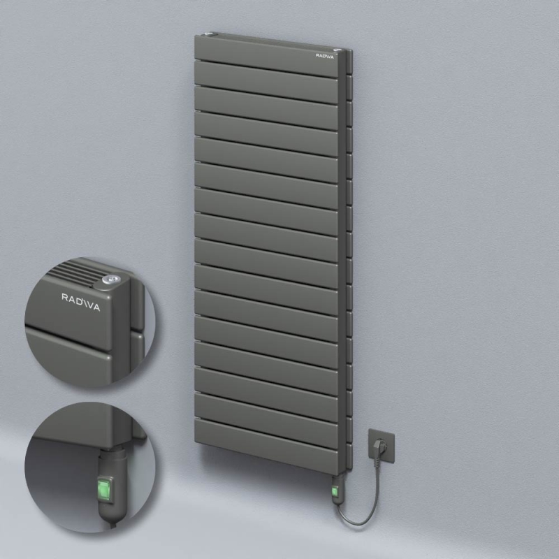 Tip 21H Elektrikli Çelik Dekoratif Radyatör 1180x500 Antrasit (On/Off Düğmeli) 1200W - 221H11800500B2TE1120