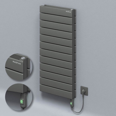 Radiva - Tip 21H Elektrikli Çelik Dekoratif Radyatör 884x400 Antrasit (On/Off Düğmeli) 900W