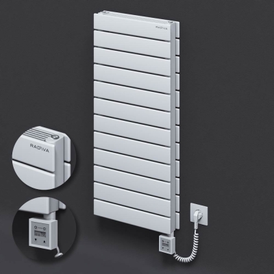 Radiva - Tip 21H Elektrikli Çelik Dekoratif Radyatör 884x400 Beyaz (KTX3 Termostat) 1000W Spiral Kablolu