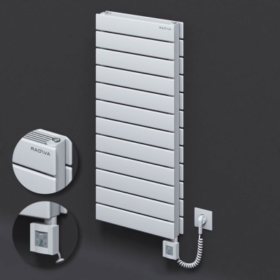 Radiva - Tip 21H Elektrikli Çelik Dekoratif Radyatör 884x400 Beyaz (KTX4 Termostat) 1000W Spiral Kablolu - 500