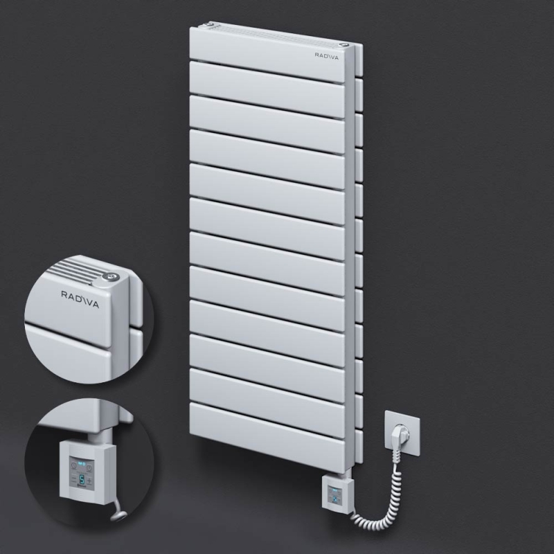 Tip 21H Elektrikli Çelik Dekoratif Radyatör 884x400 Beyaz (KTX4 Termostat) 1000W Spiral Kablolu - 221H08840400B1PEC100-K