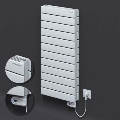 Radiva - Tip 21H Elektrikli Çelik Dekoratif Radyatör 884x400 Beyaz (Thesis Termostat) 900W - 500