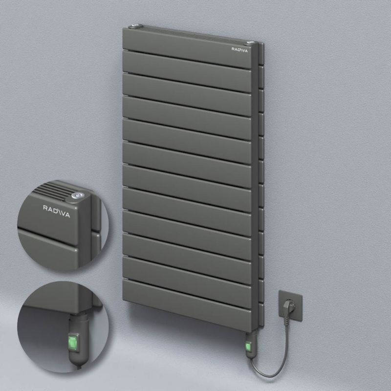 Tip 21H Elektrikli Çelik Dekoratif Radyatör 884x500 Antrasit (On/Off Düğmeli) 900W - 221H08840500B2TE1090