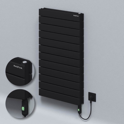 Radiva - Tip 21H Elektrikli Çelik Dekoratif Radyatör 884x500 Siyah (On/Off Düğmeli) 900W - 300