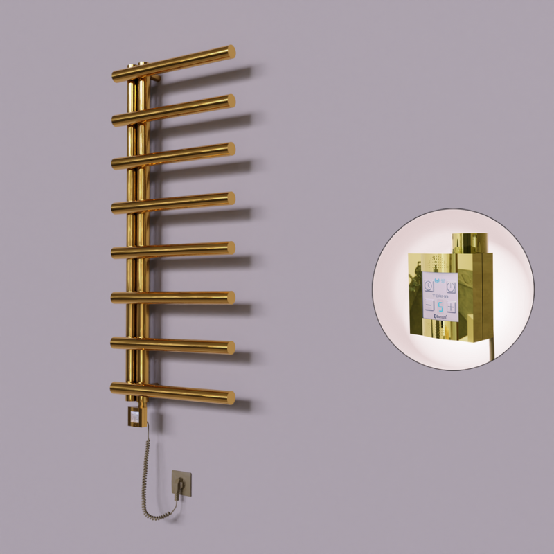 Tuna Dekoratif Elektrikli Havlupan 500x1150 Altın (KTX4 Termostat) 300W Spiral Kablolu - 1TUN05001150K2PEC030-K