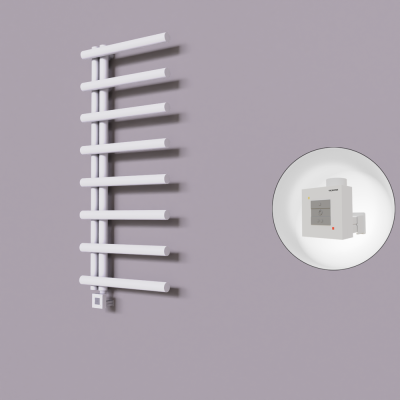Tuna Dekoratif Elektrikli Havlupan 500x1150 Beyaz (KTX1 Termostat) 300W - 1TUN05001150B1TEB030