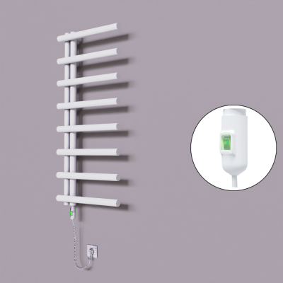 Radiva - Tuna Dekoratif Elektrikli Havlupan 500x1150 Beyaz (On/Off Düğmeli) 300W (1)