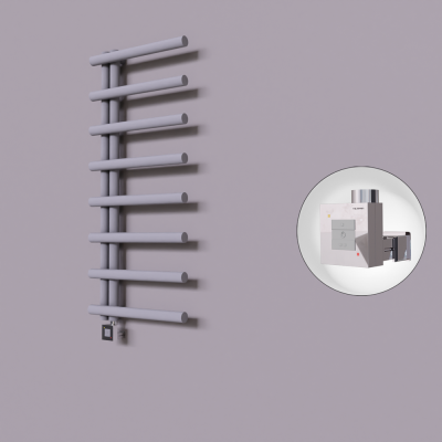 Radiva - Tuna Dekoratif Elektrikli Havlupan 500x1150 Gri (KTX1 Termostat) 300W