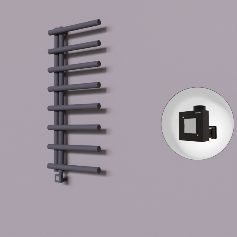 Tuna Dekoratif Elektrikli Havlupan 500x1150 Koyu Antrasit (KTX1 Termostat) 300W - 1TUN05001150B6TEB030