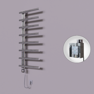 Radiva - Tuna Dekoratif Elektrikli Havlupan 500x1150 Krom (KTX4 Termostat) 300W Spiral Kablolu
