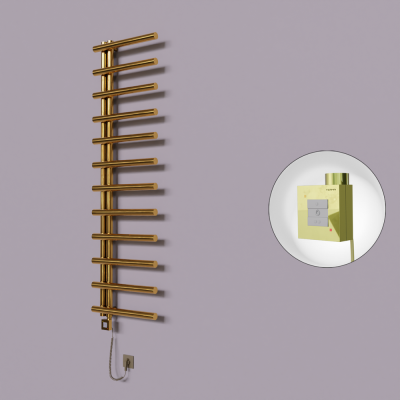 Radiva - Tuna Dekoratif Elektrikli Havlupan 500x1750 Altın (KTX1 Termostat) 300W Spiral Kablolu