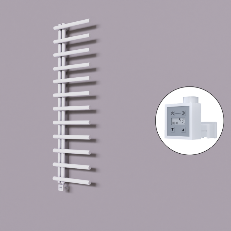 Tuna Dekoratif Elektrikli Havlupan 500x1750 Beyaz (KTX3 Termostat) 600W - 1TUN05001750B1TE7060